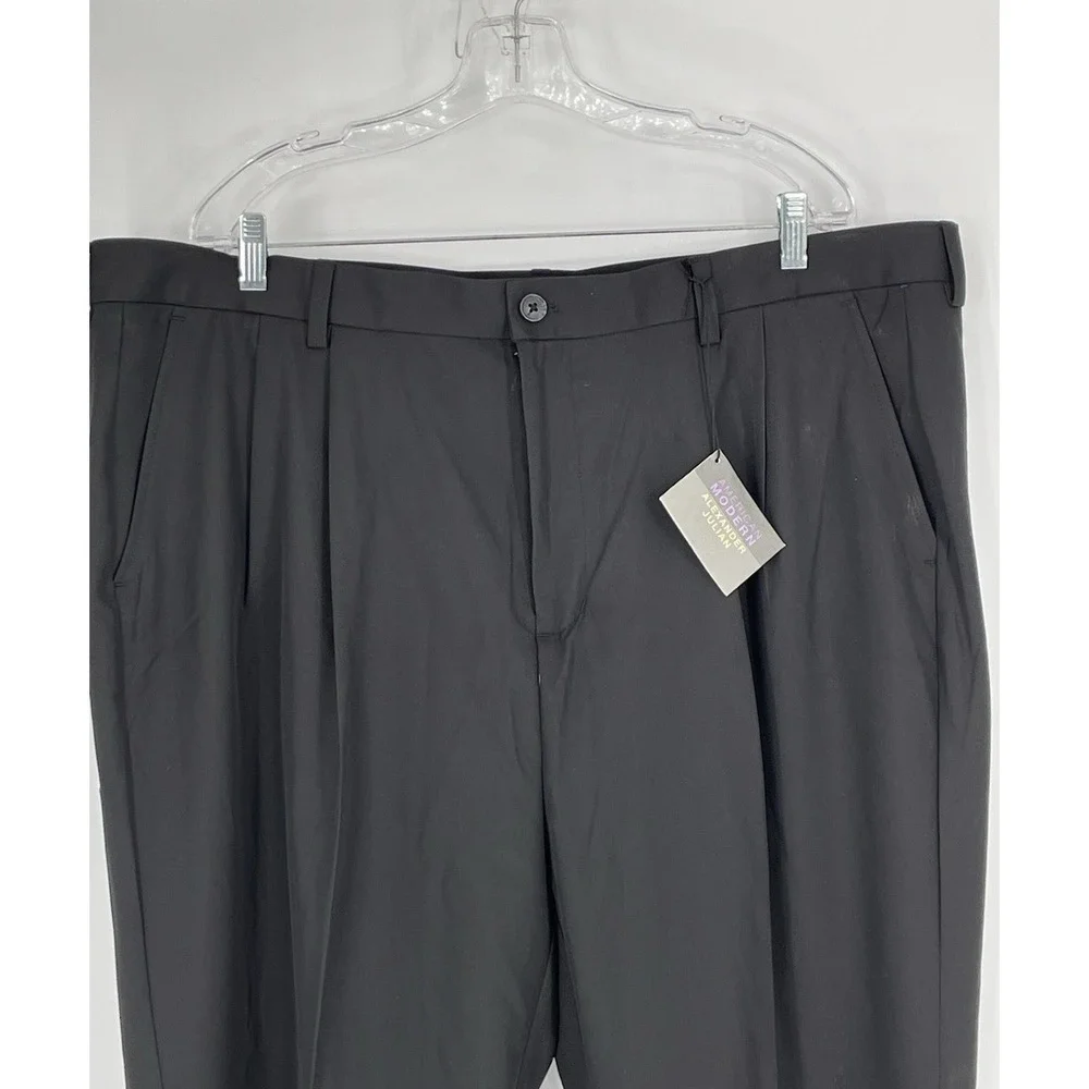 NWT Alexandre London Men Size UK 44x29 Pleated Cuffed  Wool‎ Dress Pants Slacks